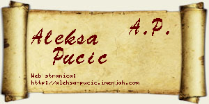Aleksa Pučić vizit kartica